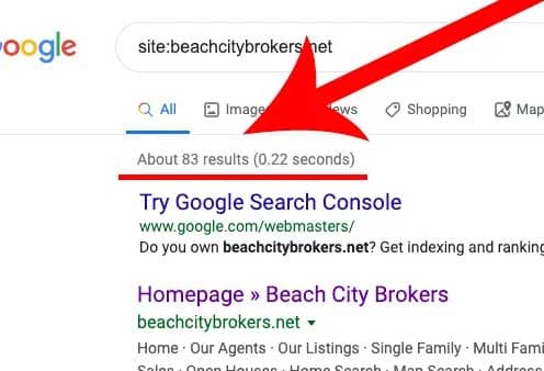 Before: 83 indexed pages